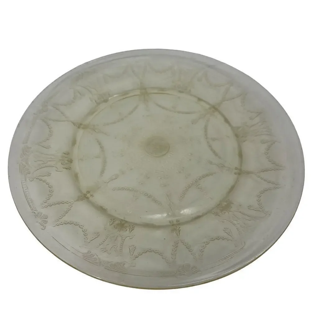 VTG Anchor Hocking Cameo Ballerina‎ Depression Glass Plates Teacup Yellow